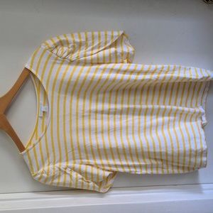 Yellow 💛 and White Striped Top
